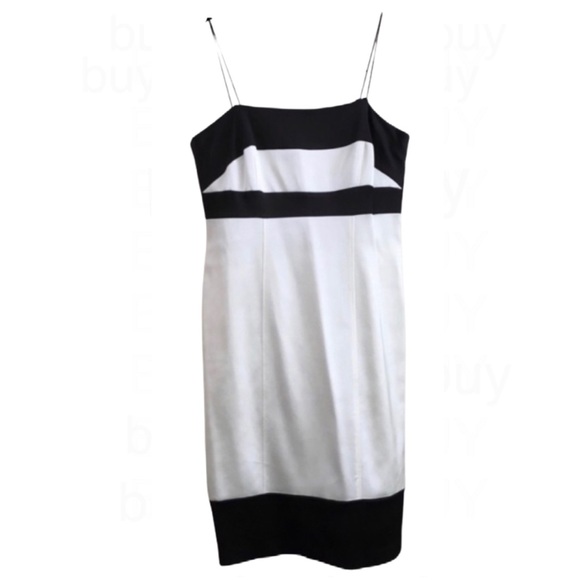 David Meister Dresses & Skirts - David Meister Classy Black & White Spaghetti Strap Lined Cocktail Party Dress 8P
